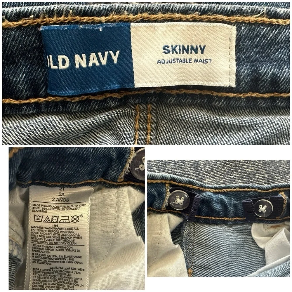 2 pairs Old Navy WOW Skinny Pull-On Jeans for Toddlers - size 2T